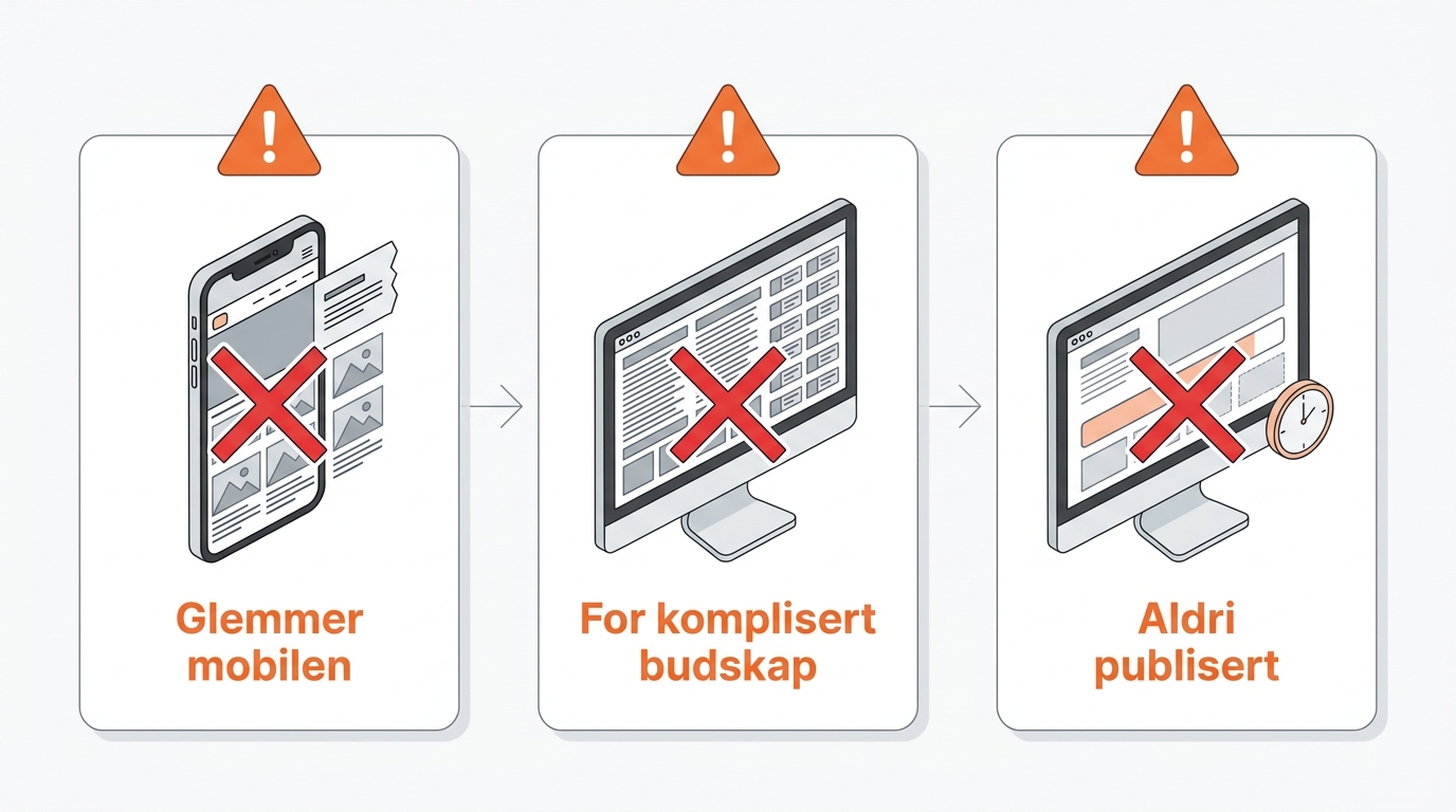 lage webside – Unngå disse 3 vanlige feilene når du lager webside selv